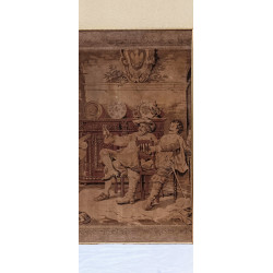 GRAN TAPIZ ANTIGUO BAILARINA Y MUSICO