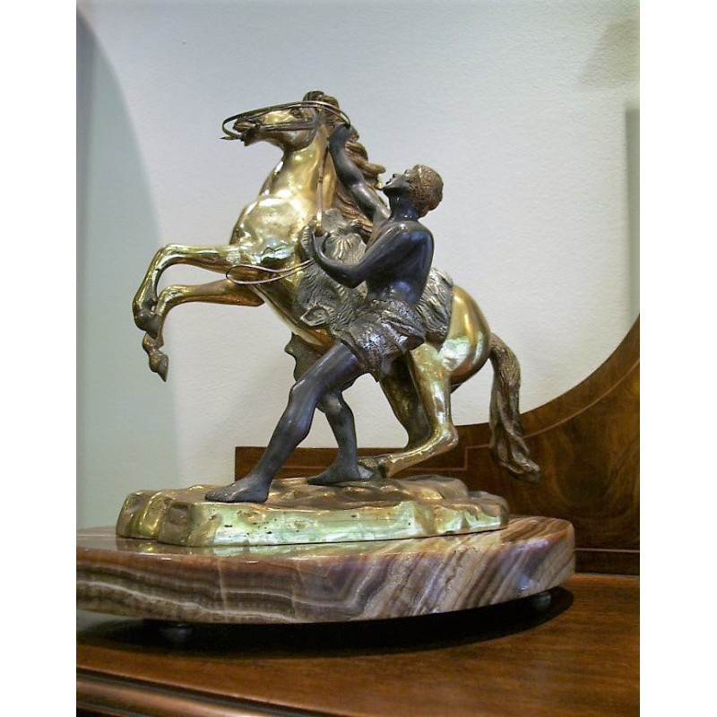AURIGA Y CABALLO EN BRONCE