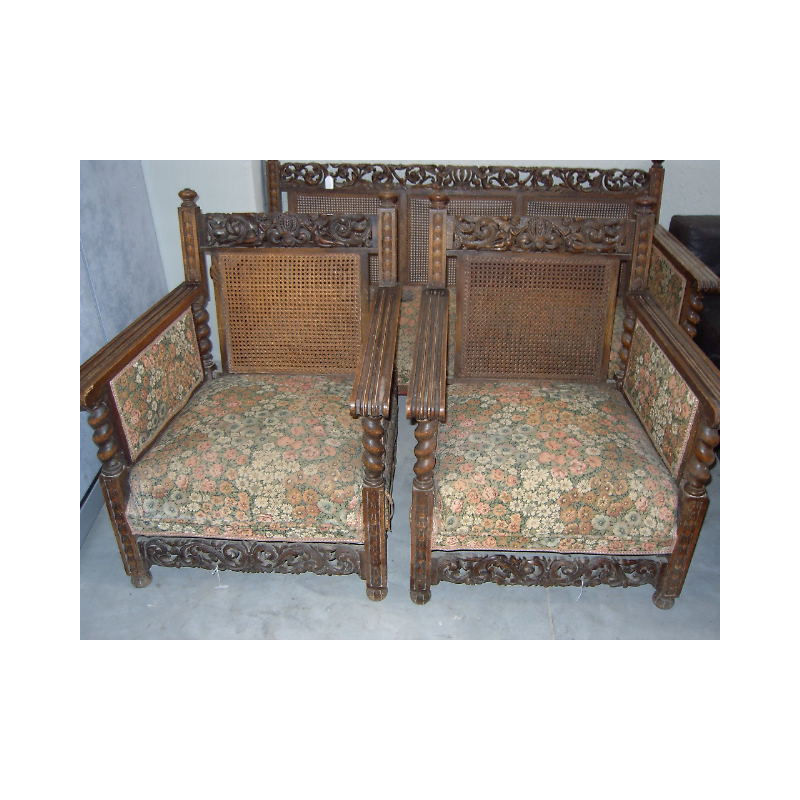 TRESILLO ANTIGUO LABRADO