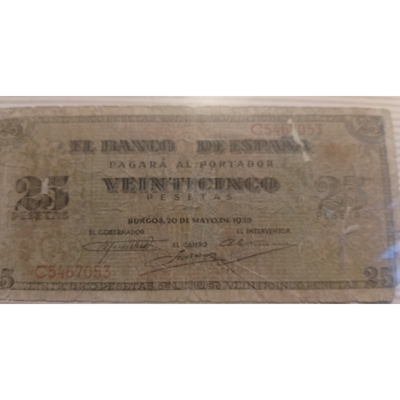BILLETE 25 PESETAS 1938