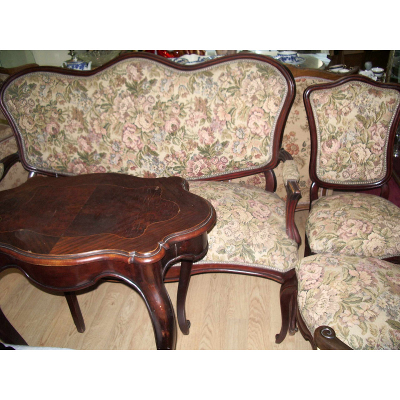 CONJUNTO ISABELINO TRESILLO Y MESITA