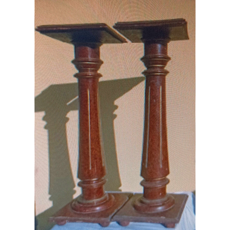 PAREJA DE COLUMNAS. MADERA NOBLE