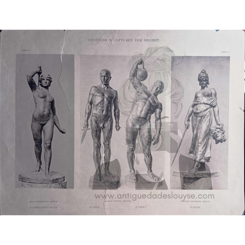 LÁMINA REPRODUCCIÓN ESCULTURAS EN ALEMAN