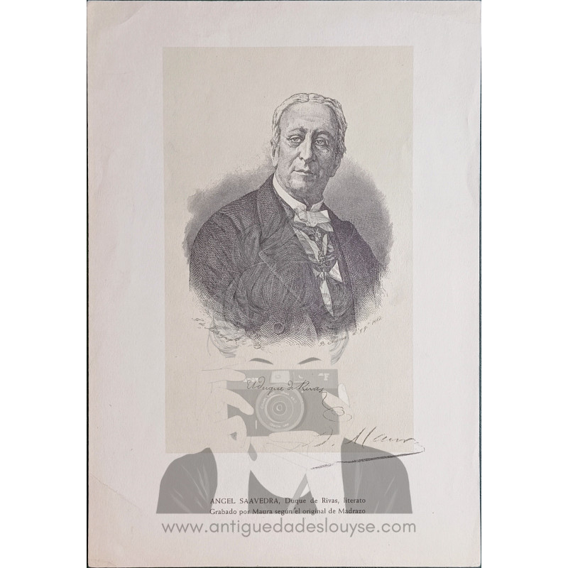 REPRODUCCIÓN LITOGRAFÍA DE D. ANGEL SAAVEDRA. DUQUE DE RIVAS