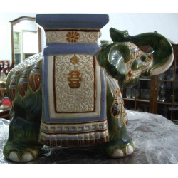 FIGURA DE ELEFANTE CERÁMICA VÍTREA