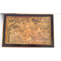 TAPIZ ANTIGUO GRAN TAMAÑO. MARCO DE ARTE