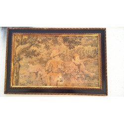 TAPIZ ANTIGUO GRAN TAMAÑO. MARCO DE ARTE