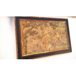 TAPIZ ANTIGUO GRAN TAMAÑO. MARCO DE ARTE
