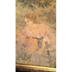 TAPIZ ANTIGUO GRAN TAMAÑO. MARCO DE ARTE