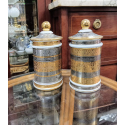 PAREJA DE TARROS BOHEMIA. GOLD AND SILVER