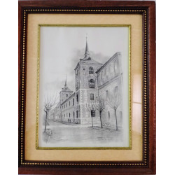 CUATRO CUADROS CON MONUMENTOS ALCALÁ DE HENARES. MADRID