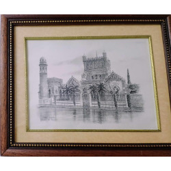 CUATRO CUADROS CON MONUMENTOS ALCALÁ DE HENARES. MADRID