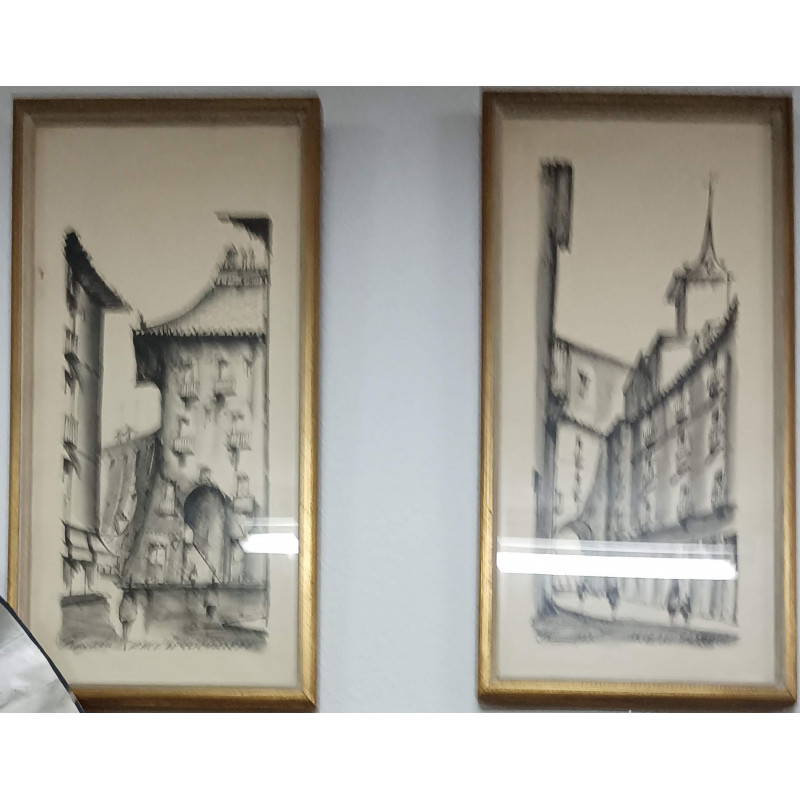 PAREJA DE CUADROS CALLE DE TOLEDO. MADRID