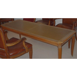 MESA ALARGADA FORRADA PIEL