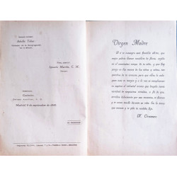VIDA DE LA VIRGEN MADRE.  IMPRENTA REGINA 1943.