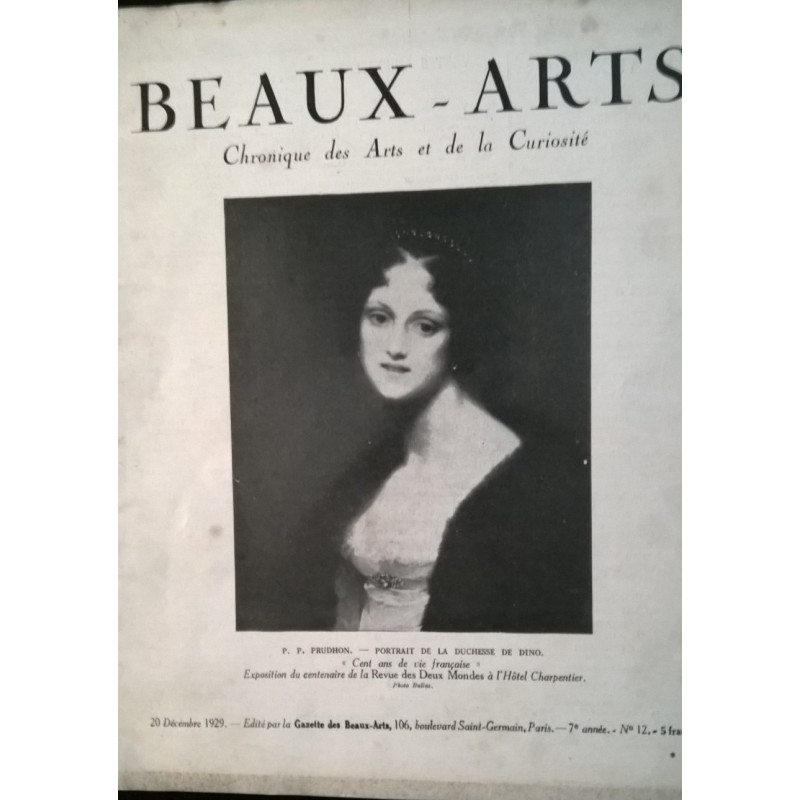 BEAUX ARTS. CRONIQUE DES ARTS ET DE LA CURIOSITÉ. 1929