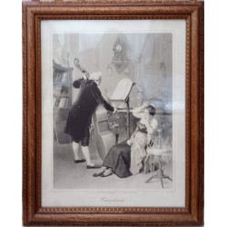 CACOPHONIE. CUADRO ESCENA MUSICO CON VIOLONCHELO Y DAMA