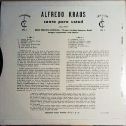 DISCO VINILO ALFREDO KRAUS. CANTA PARA USTED