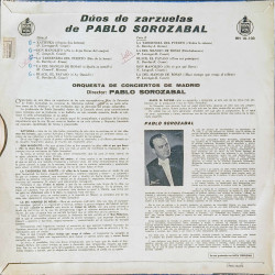DUOS DE ZARZUELAS. PABLO SOROZÁBAL. HISPAVOX