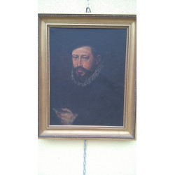 OLEO CABALLERO CON GORGUERA RETRATO ANTIGUO
