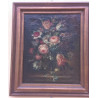 ÓLEO ANTIGUO  FONDO CON FLORES