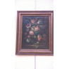 ÓLEO ANTIGUO  FONDO CON FLORES