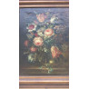 ÓLEO ANTIGUO  FONDO CON FLORES