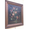 ÓLEO ANTIGUO  FONDO CON FLORES
