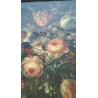 ÓLEO ANTIGUO  FONDO CON FLORES