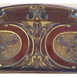 CABECERO MODERNISTA DE CAOBA. ALTO VALOR DECORATIVO