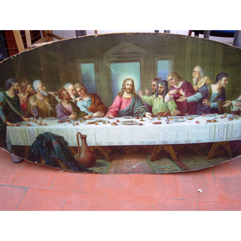 LAMINA ANTIGUA OVAL CARTÓN GRAN TAMAÑO