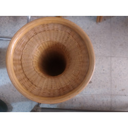 JARRÓN ANTIGUO DE FIBRA NATURAL BAMBÚ