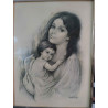 CUADRO DE SEÑORA Y NIÑO.  VICENTE ROSO