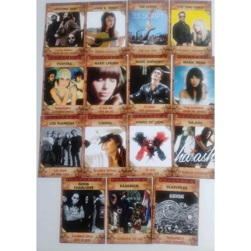 MUSICARDS.  CROMOS  GRUPOS  MUSICALES. EDITORIAL PANINI