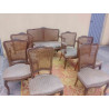 ANTIGUA SILLERÍA LUIS XV.  SOFÁ, 2 SILLONES 4 SILLAS A JUEGO. PARA RESTAURAR EN OFERTA TEMPORAL