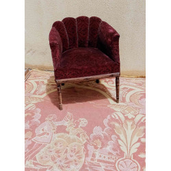 SILLON CON  PLIEGUES  EN EL RESPALDO. AÑOS 20 SEMICIRCULAR . ESTADO ORIGINAL