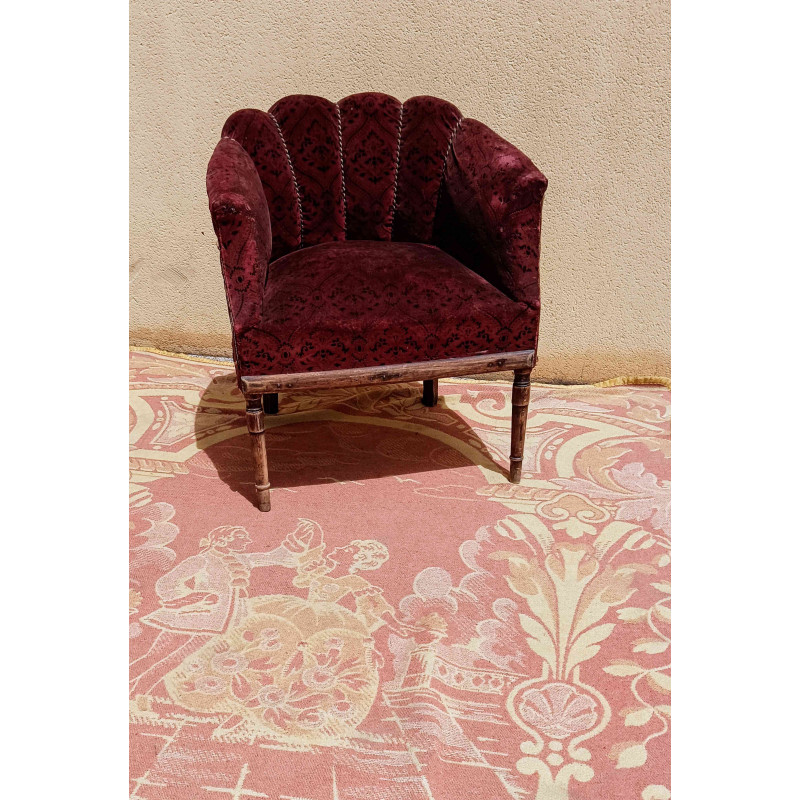 SILLON CON  PLIEGUES  EN EL RESPALDO. AÑOS 20 SEMICIRCULAR . ESTADO ORIGINAL