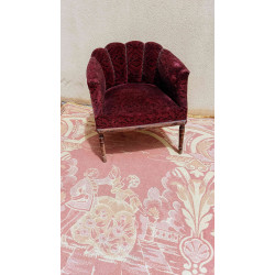 SILLON CON  PLIEGUES  EN EL RESPALDO. AÑOS 20 SEMICIRCULAR . ESTADO ORIGINAL