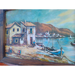 PAREJA DE CUADROS MARÍTIMOS. MARCOS DE MADERA