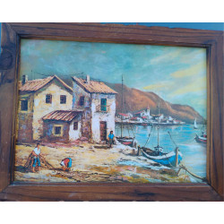 PAREJA DE CUADROS MARÍTIMOS. MARCOS DE MADERA
