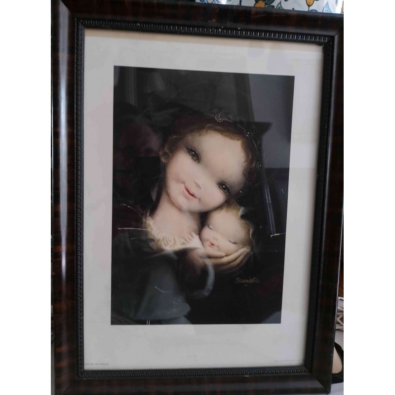 PAREJA DE CUADROS DEL AUTOR FERRANDIZ. AÑOS 50. VIRGEN DE LAS PERLAS Y VIRGEN DE LA FLOR