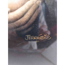 PAREJA DE CUADROS DEL AUTOR FERRANDIZ. AÑOS 50. VIRGEN DE LAS PERLAS Y VIRGEN DE LA FLOR