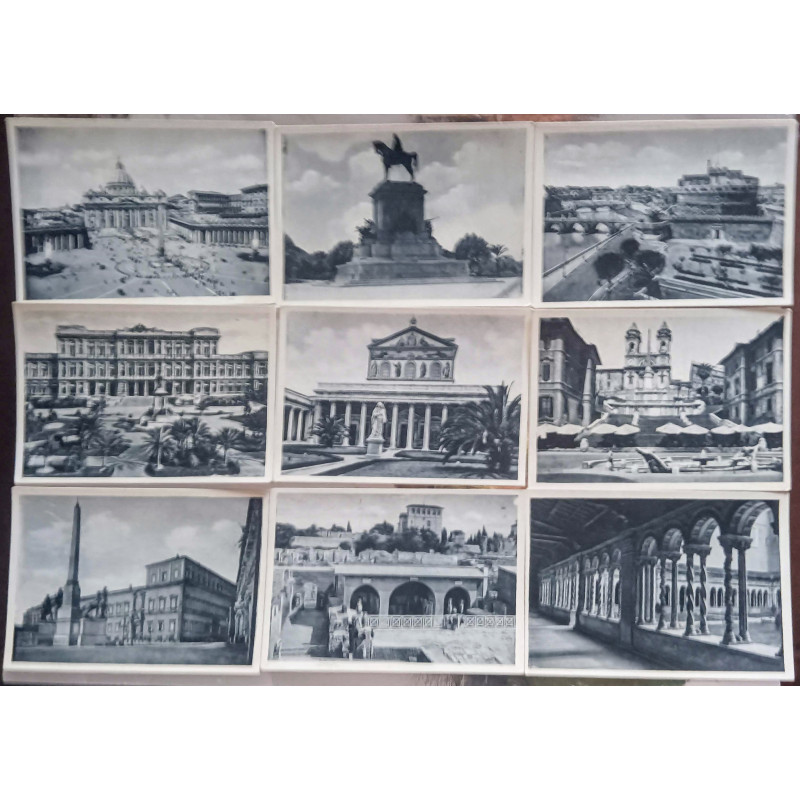 CONJUNTO DE 9  FOTO-POSTALES  DE ROMA. TAMAÑO REDUCIDO. AÑOS 50
