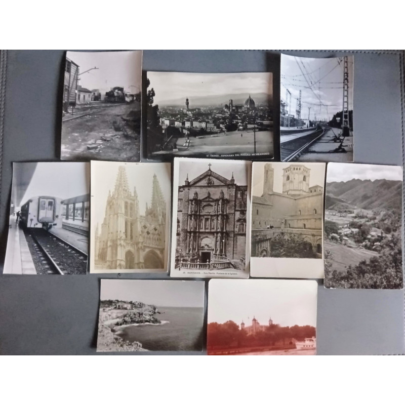 CONJUNTO DE  10 FOTO-POSTALES MOTIVOS PAISAJISTICOS, URBANOS Y MARÍTIMOS