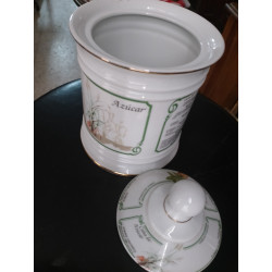 TARRO DE PORCELANA CON DIBUJOS  DIVERSOS EN EL EXTERIOR