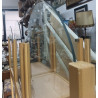TRES EXPOSITORES UNIDOS EN MADERA Y CRISTAL