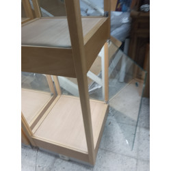 TRES EXPOSITORES UNIDOS EN MADERA Y CRISTAL