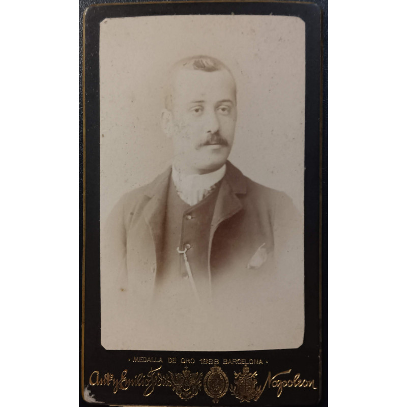 FOTOGRAFÍA DE CABALLERO SIGLO XIX. ESTUDIOS NAPOLEON BARCELONA