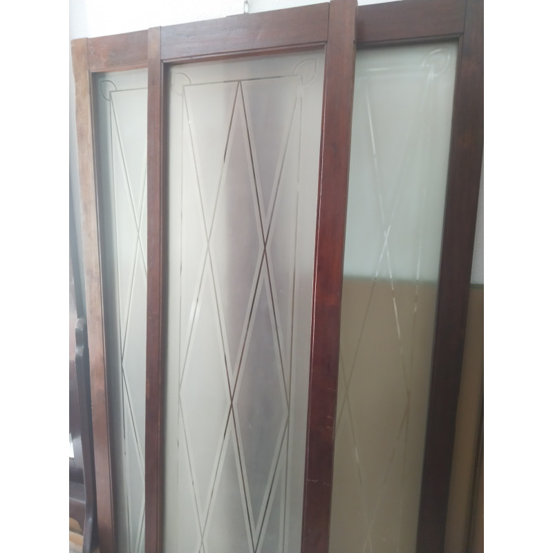 DOS PAREJAS DE PUERTAS MODERNISTAS EN MADERA DE CAOBA