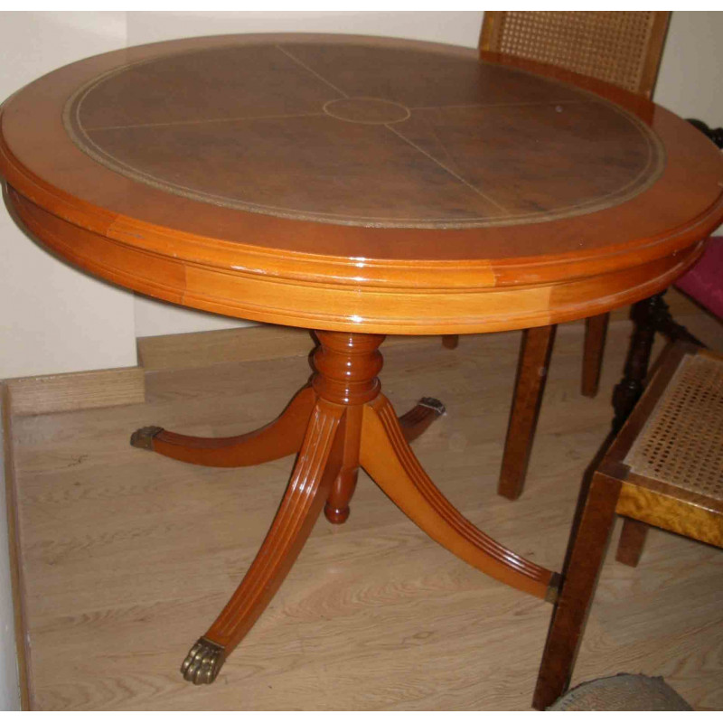 MESA CIRCULAR ESTILO INGLÉS APOYOS BRONCE